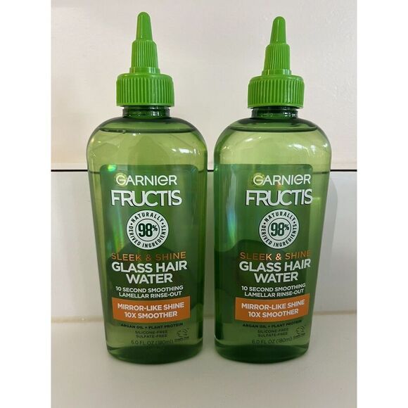 Garnier Fructis Sleek & Shine GLASS HAIR WATER Mirror 6oz (PACK OF 2) - Picture 1 of 3